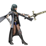 Female Byleth pointing her sword forward