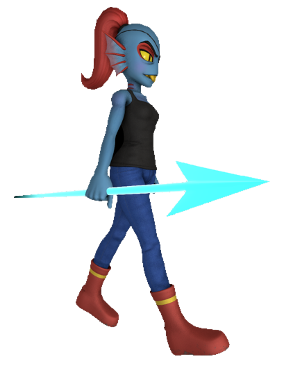 Undyne walking by TransparentJiggly64 on DeviantArt