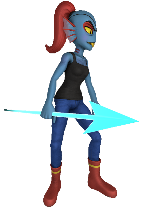 Undyne standing by TransparentJiggly64 on DeviantArt