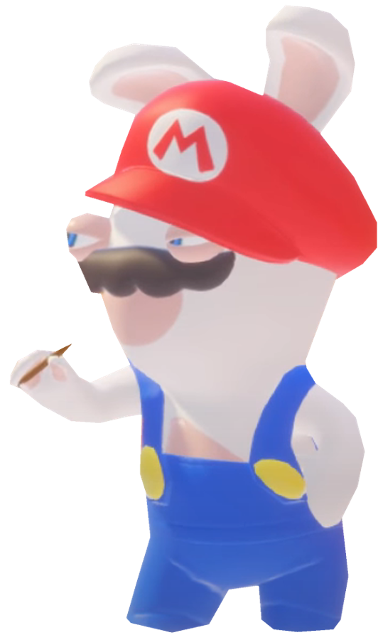 Rabbid Mario squinting his eyes by TransparentJiggly64 on DeviantArt