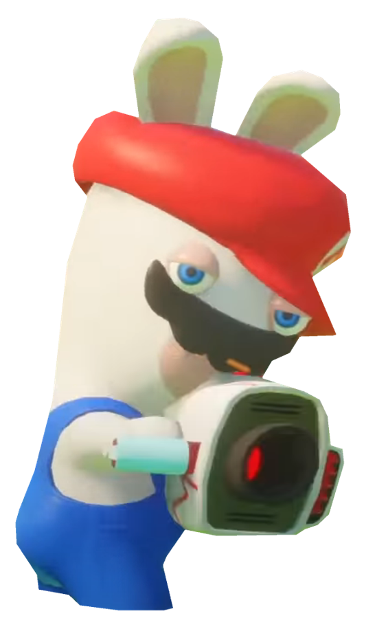 Rabbid Mario aiming his blaster by TransparentJiggly64 on DeviantArt