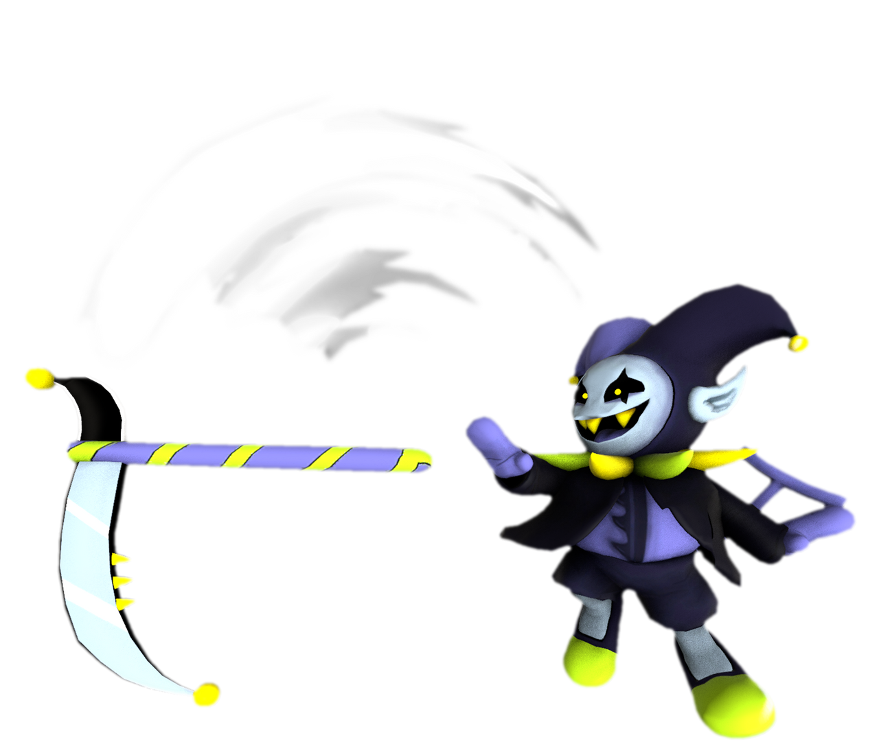 Jevil striking with a scythe by TransparentJiggly64 on DeviantArt