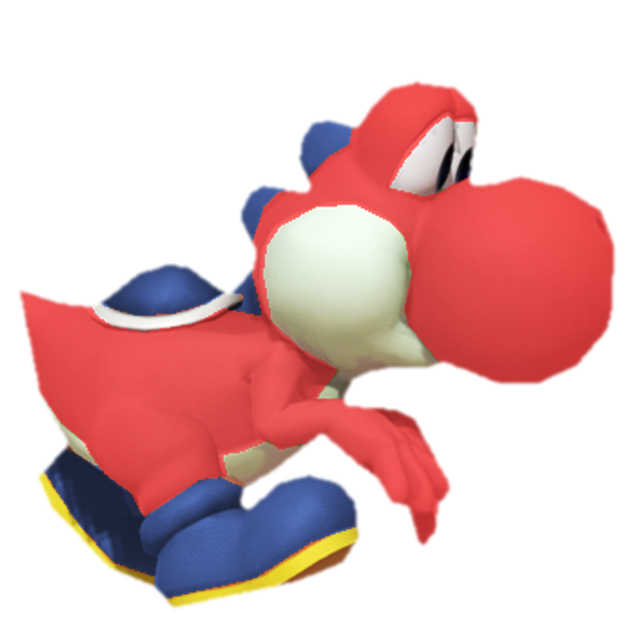 Red Yoshi walking by TransparentJiggly64 on DeviantArt