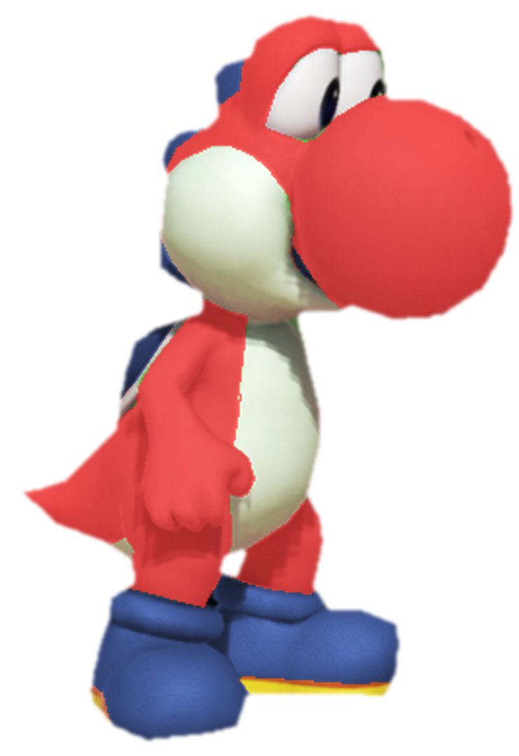 Red Yoshi standing by TransparentJiggly64 on DeviantArt