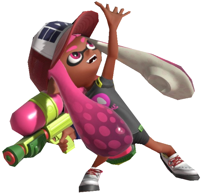 Pink Inkling Jumping S1 Pink Inkling Girl raising her hand by TransparentJiggly64 on DeviantArt