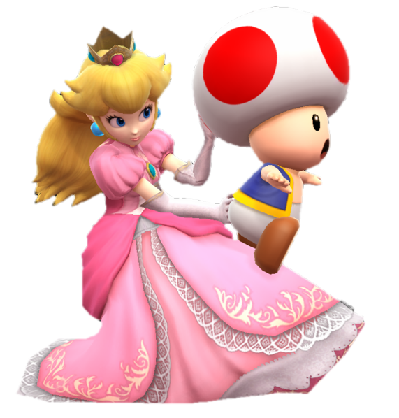 Princess Toad Racing Princess Peach holding toad by TransparentJiggly64 on DeviantArt