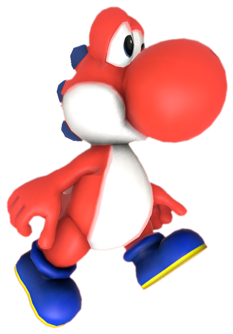 Red Yoshi walking by TransparentJiggly64 on DeviantArt