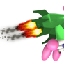 White Bomberman using Bomber Jet