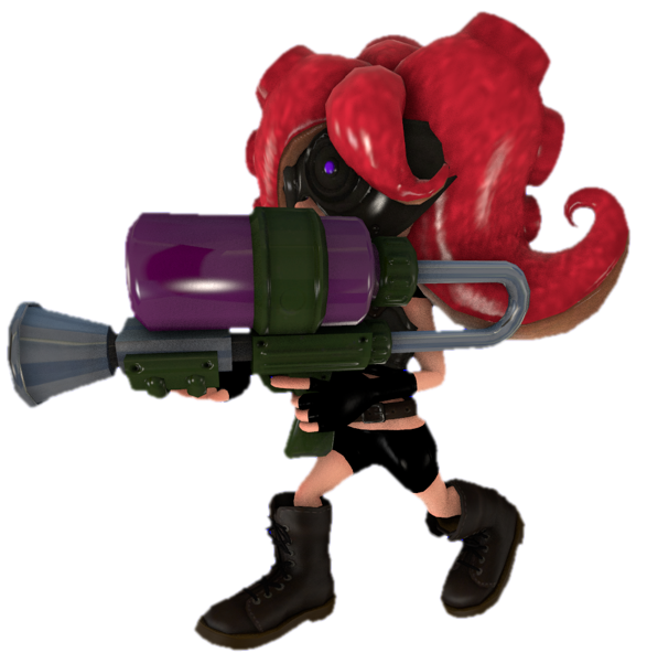 Enemy Octoling (S1) aiming her Octo Shot by TransparentJiggly64 on ...