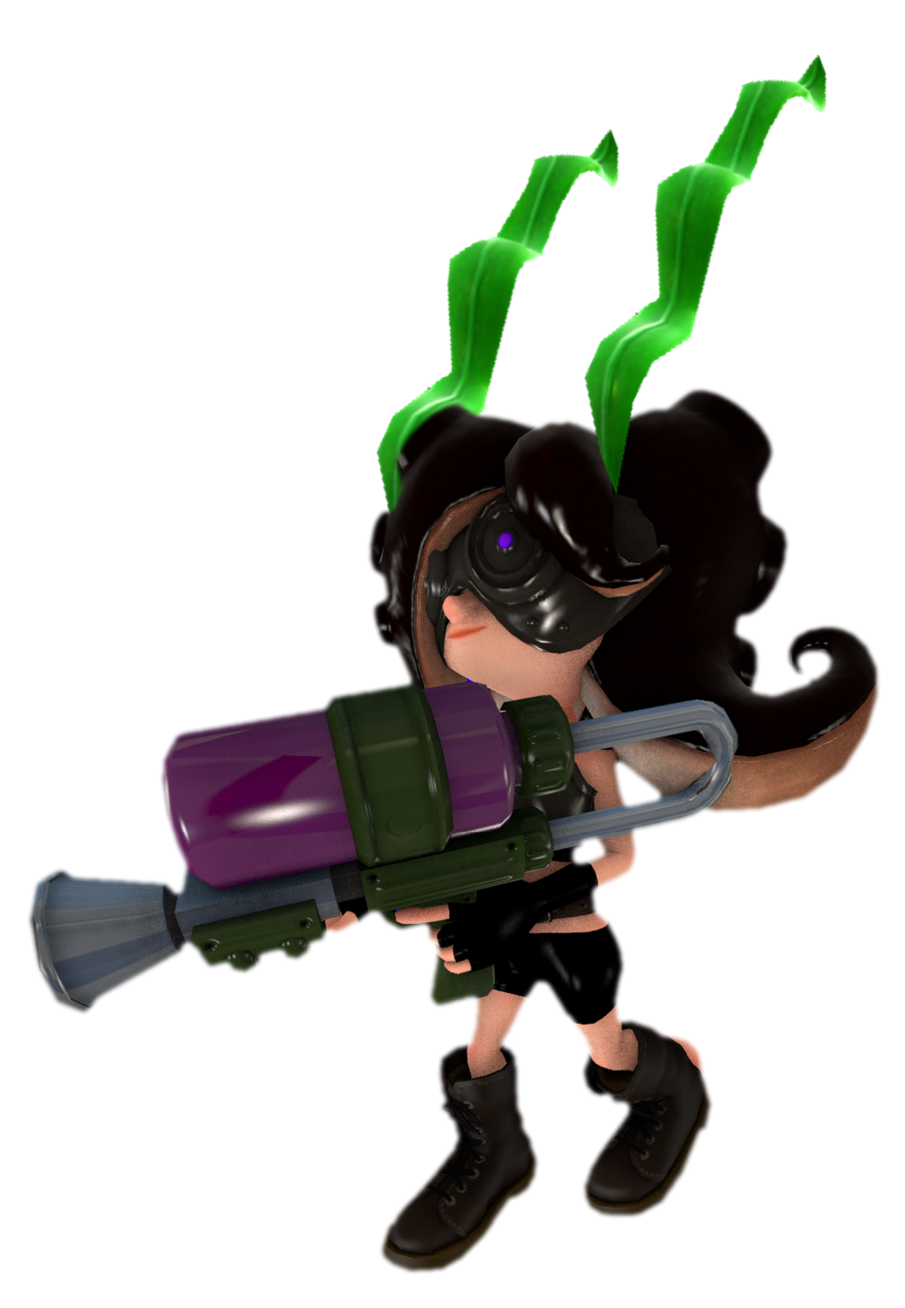 Elite Octoling (S1) standing with an Octo Shot by TransparentJiggly64 ...