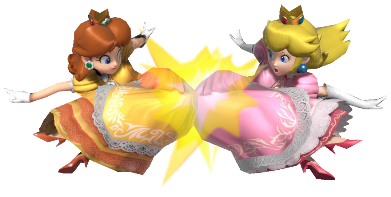 Peach And Daisy Bumping Into Each Other By TransparentJiggly64 On peach-and-daisy-bumping-into-each-other-by-transparentjiggly64-on