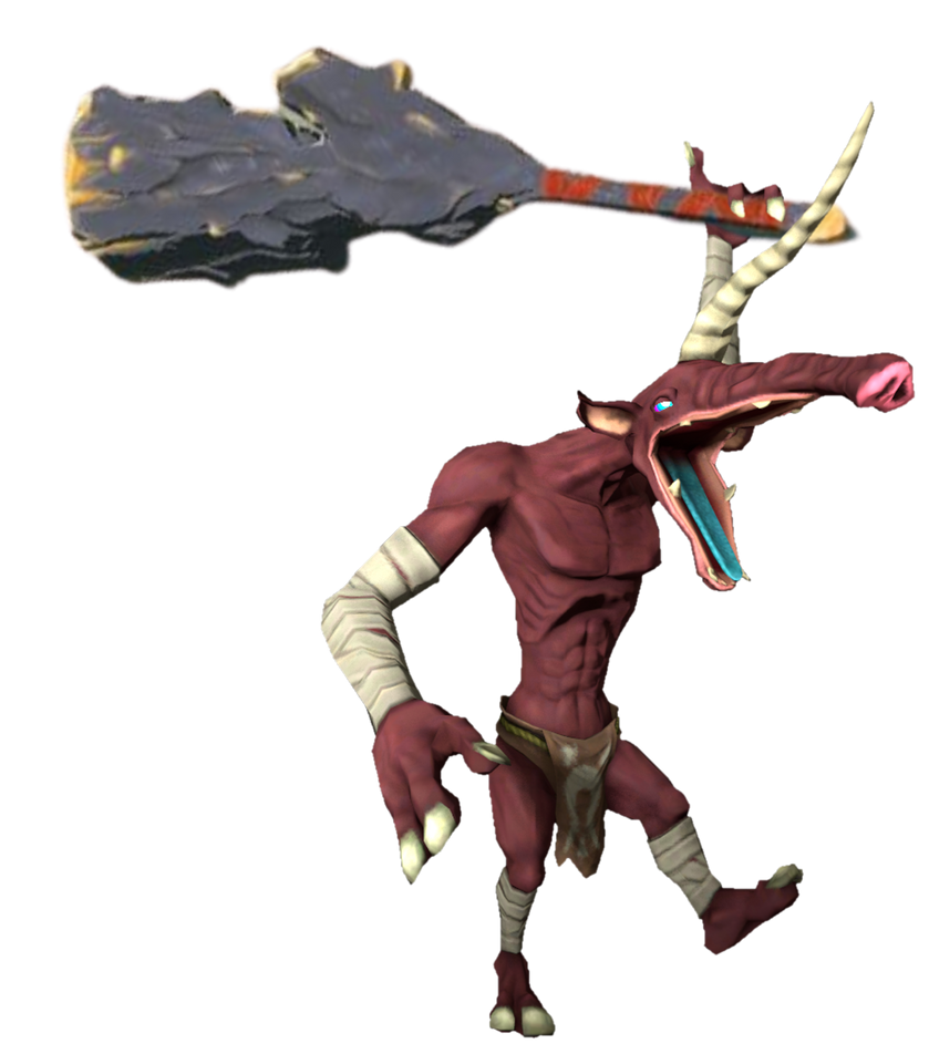 Red Moblin raising his club by TransparentJiggly64 on DeviantArt