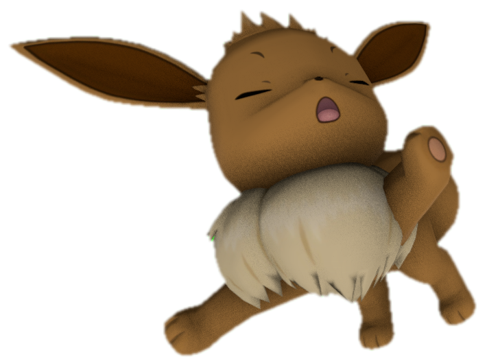 Eevee against the screen by TransparentJiggly64 on DeviantArt