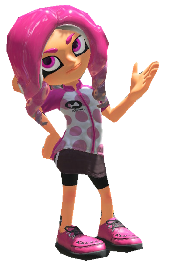 A Pink Octoling Girl fanning herself by TransparentJiggly64 on DeviantArt