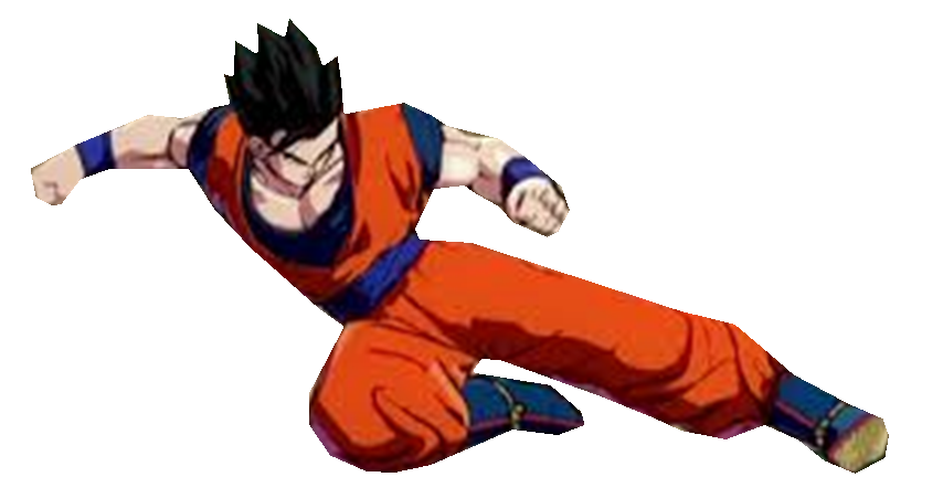 Adult Gohan kicking while crouching by TransparentJiggly64 on DeviantArt