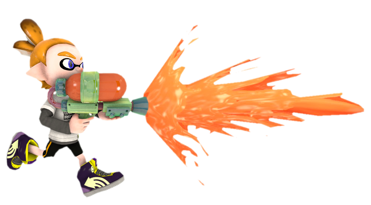 S1 Orange Inkling Boy walking and shooting by TransparentJiggly64 on ...