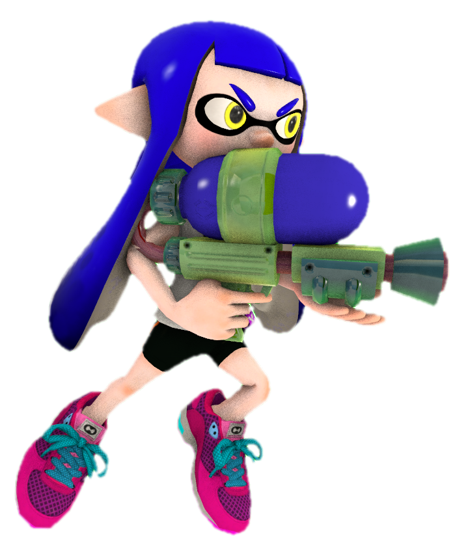 S1 Blue Inkling Girl jumping with Splattershot by TransparentJiggly64 ...
