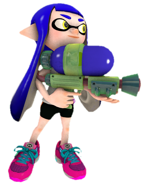 Blue Inling S1 Blue Inkling Girl holding a Splattershot by TransparentJiggly64 on ...