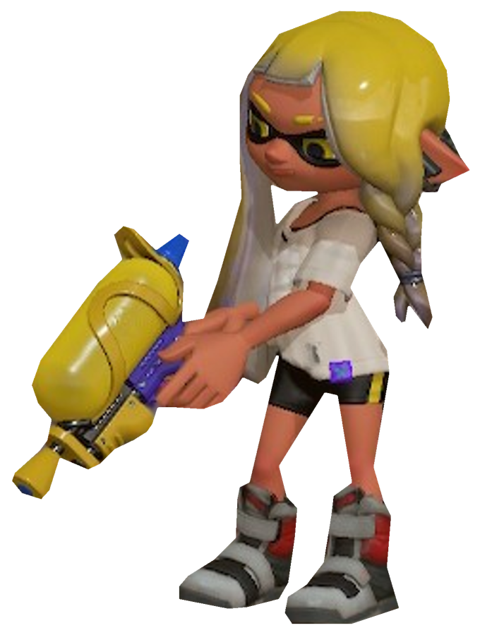 S3 Yellow Inkling Girl looking at her weapon by TransparentJiggly64 on ...
