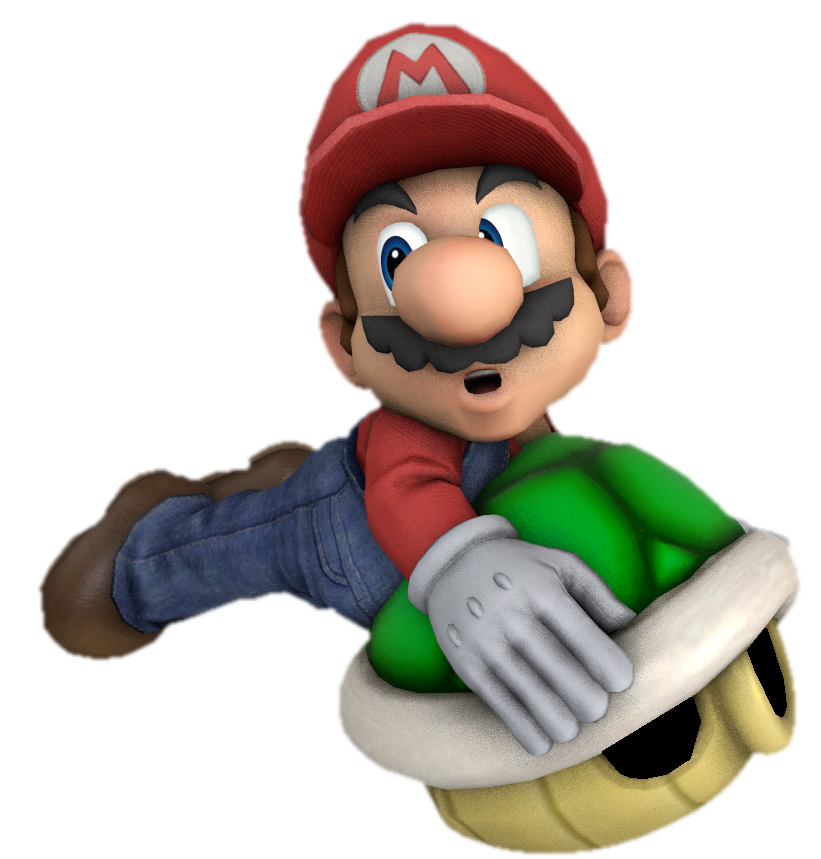 Super Mario looking back with a shell by TransparentJiggly64 on DeviantArt