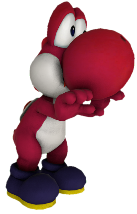 Red Yoshi reaching forward by TransparentJiggly64 on DeviantArt