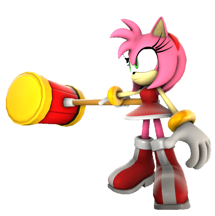 Amy Rose aiming her hammer by TransparentJiggly64 on DeviantArt