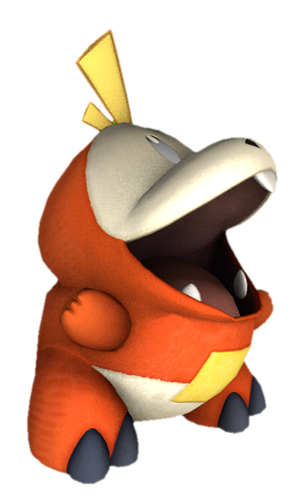 Fuecoco with it's mouth open by TransparentJiggly64 on DeviantArt