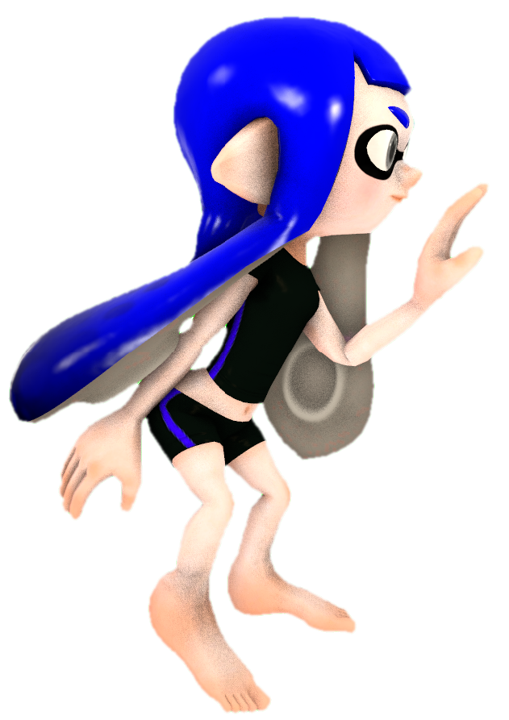 Blue Inling Gearless Blue Inkling Girl waving by TransparentJiggly64 on DeviantArt