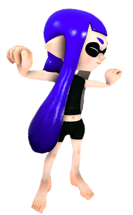 Gearless Blue Inkling Girl stretching her arms by TransparentJiggly64 ...