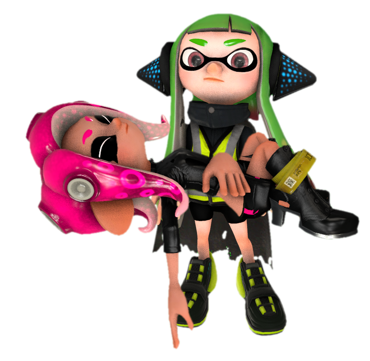 Agent 3 carrying Agent 8 by TransparentJiggly64 on DeviantArt