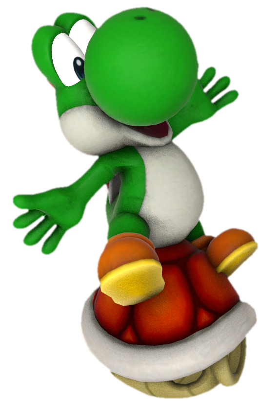 Green Yoshi on a Red Shell by TransparentJiggly64 on DeviantArt