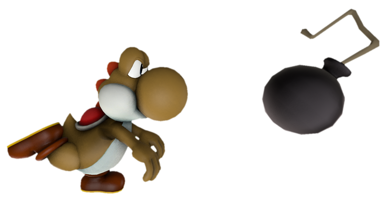 Brown Yoshi Throwing A Bomb By TransparentJiggly64 On DeviantArt brown-yoshi-throwing-a-bomb-by-transparentjiggly64-on-deviantart