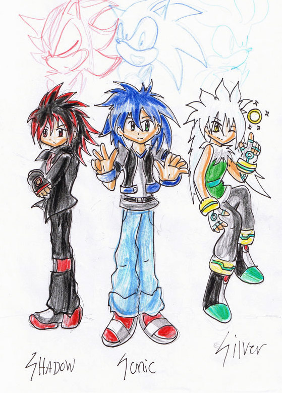 Sonic, Shadow and Silver Kids by Mellissafox9 on DeviantArt