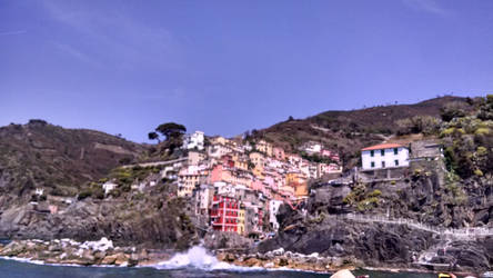 Cinque Terre pink houses