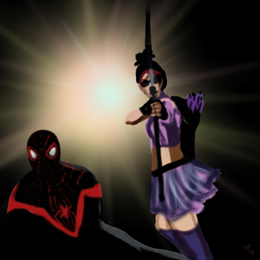 Ultimate Spider-man and Hawkeye