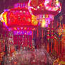 chinese lanterns at a marketplace