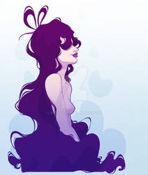 Girl wih purple hair
