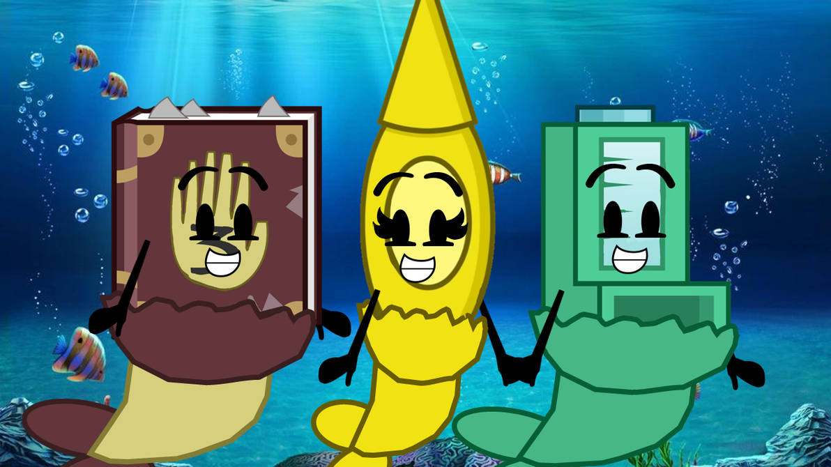 Mermaid Inheaker A.Inhaler, J3, and Food Coloring as Mermaids by FlashlightPPT2Art on ...