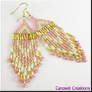 Native American Style Seed Bead Earring Pink Gold