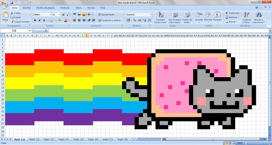 Cat Using Excel Nyan cat Excel by Kattotzu on DeviantArt