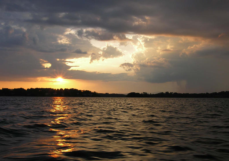 Sunset Storm Over Lake Stock Photo By Annamae22-d7