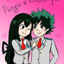 Tsuyu x Midoriya by Nyanachiisketch (Request)