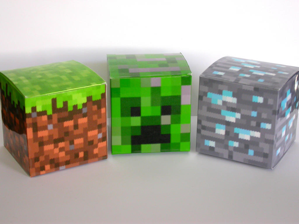 Minecraft Building Cartons Minecraft inspired Paper Boxes by rockpaperneedles on DeviantArt