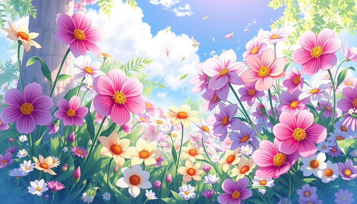 Patch of flowers in spring wallpaper by VelvetHareNEON on DeviantArt