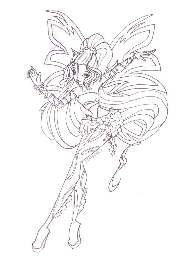 Winx .Daphne Nymph of Sirenix. Lineart by magicalcolourofwinx on