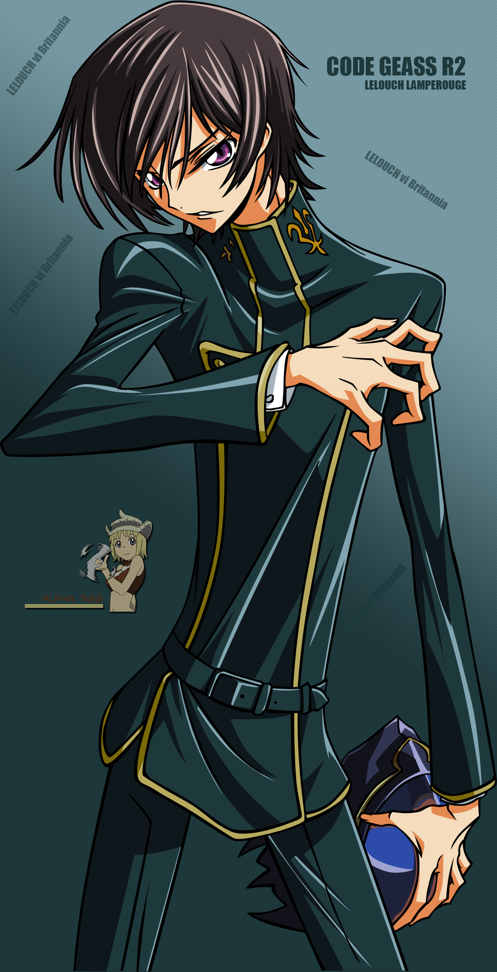 Premium AI Image  Lelouch Lamperouge cartoon character digital art