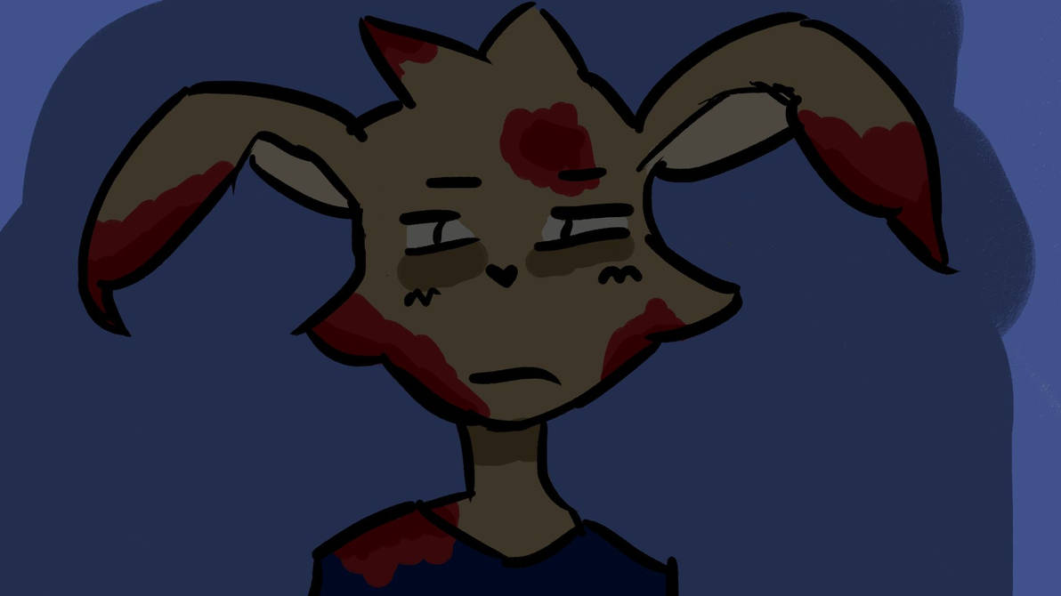 Stressed out bloody rabbit guy by R3alityUwU on DeviantArt
