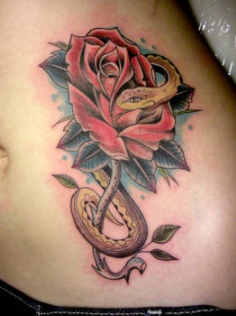 rose with snake