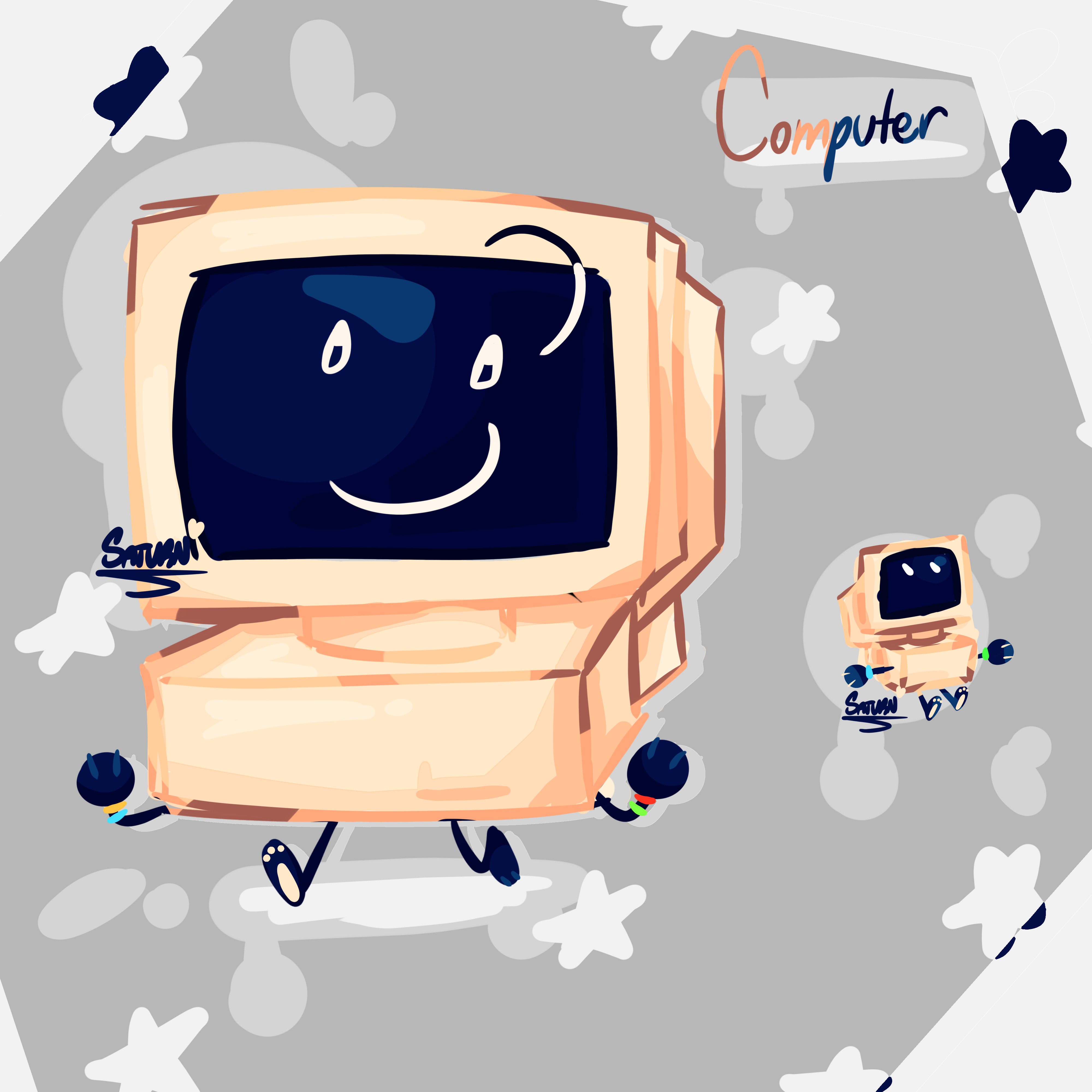 Computer Head Deviantart COMPUTER by Saturnivity on DeviantArt
