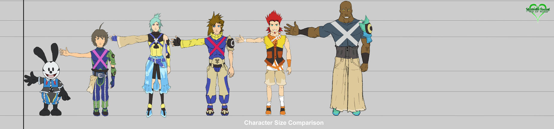 Kingdom Hearts: WfW Concept Art - Character Size